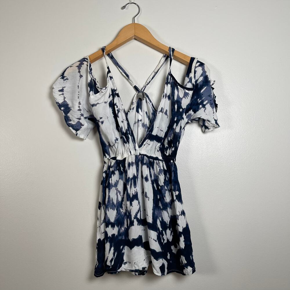 Asos • Blue Tie Dye Romper Swim Coverup